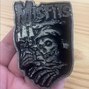 Misfits Black Skull Logo Enamel Belt Buckle from 2000
